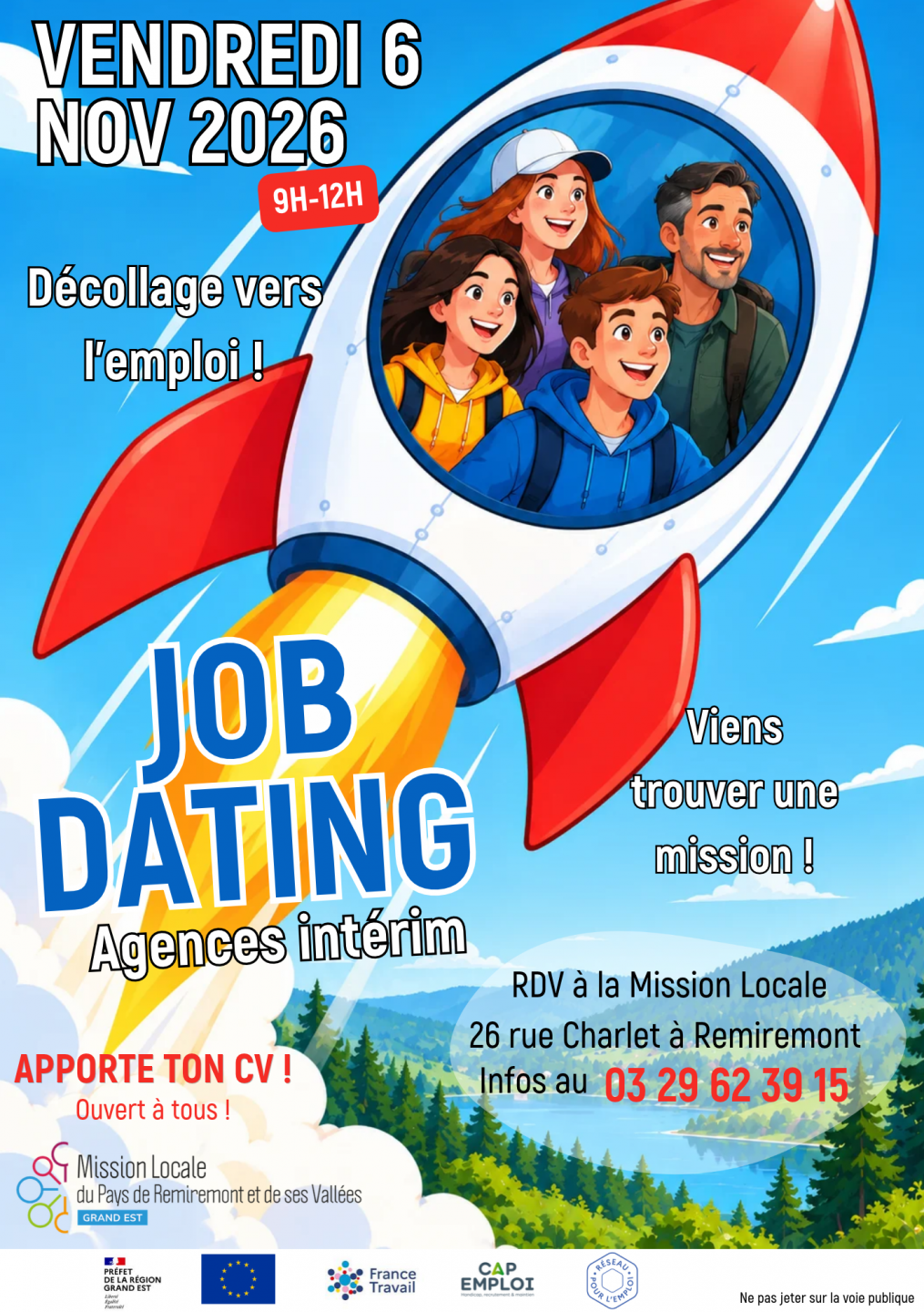 # Un job dating intérim ouvert à tous à la Mission Locale de Remiremont !